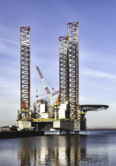 Offshore drilling rig in Esbjerg harbor, Denmark